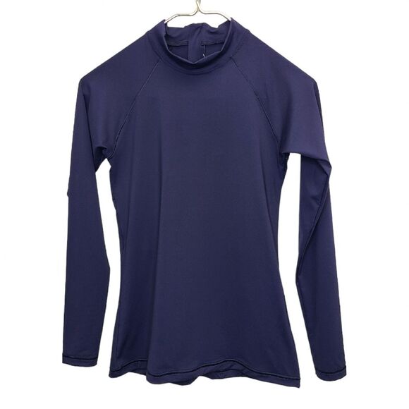 NWT Athleta Women' S North Point Rashguard Navy Blue Long Sleeve Fitted Swim Top - Picture 8 of 11